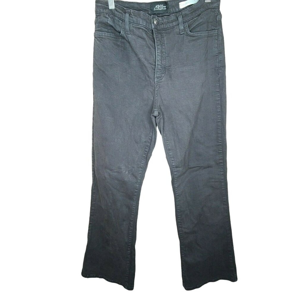 NYDJ Jeans Womens Size 10 Faded Black Dark Wash Denim Bootcut Embellished Casual